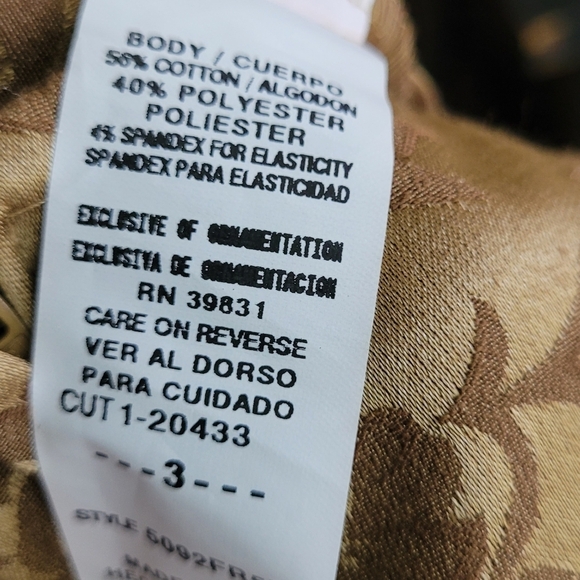 My Michelle Vintage 90s Strapless Dress Gold Brocade Satin Bow Size 3/4 NWT - Picture 9 of 10